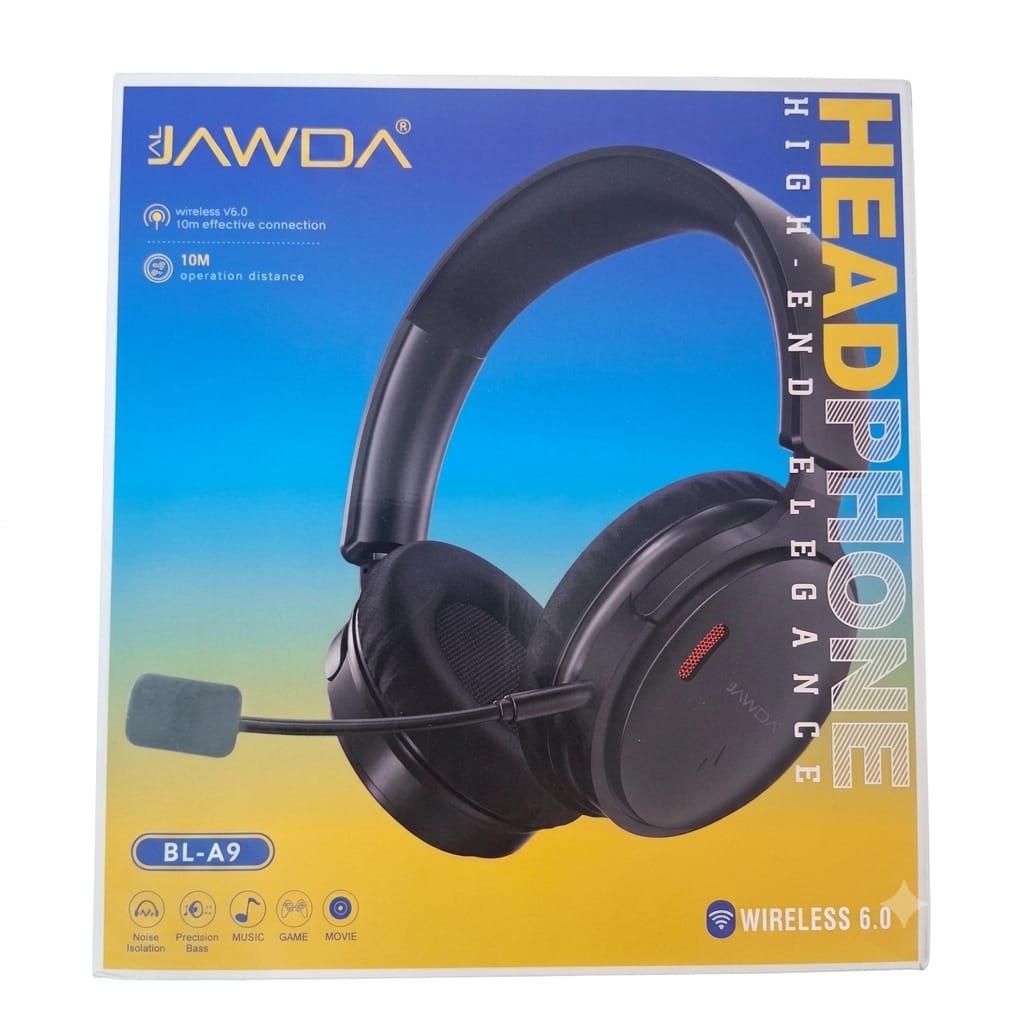 سماعات Jawda BL-A9 – Bluetooth 6.0 | ميكروفون قابل للإزالة | باس قوي