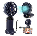 Mini Ventilateur Portable USB-C 5 Vitesses | Écran LED 100% + Support Téléphone 2-en-1