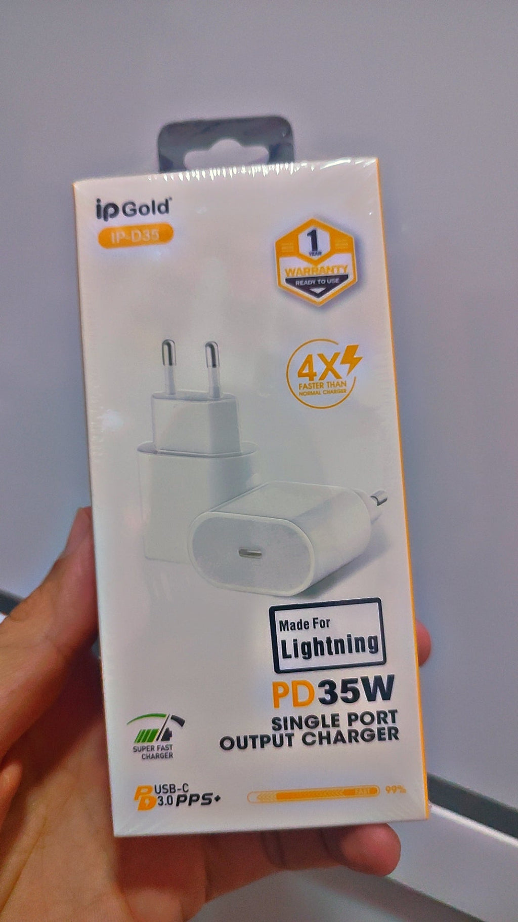Chargeur iP Gold PD 35W USB-C - Charge Rapide iPhone