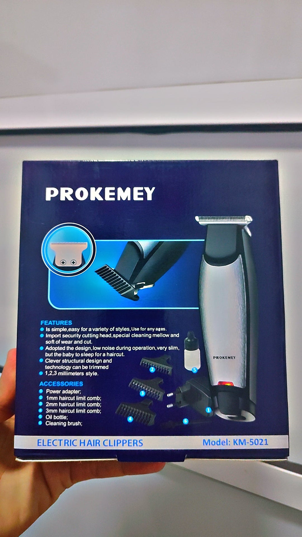 Tondeuse Électrique PROKEMEY KM-5021 USB Rechargeable