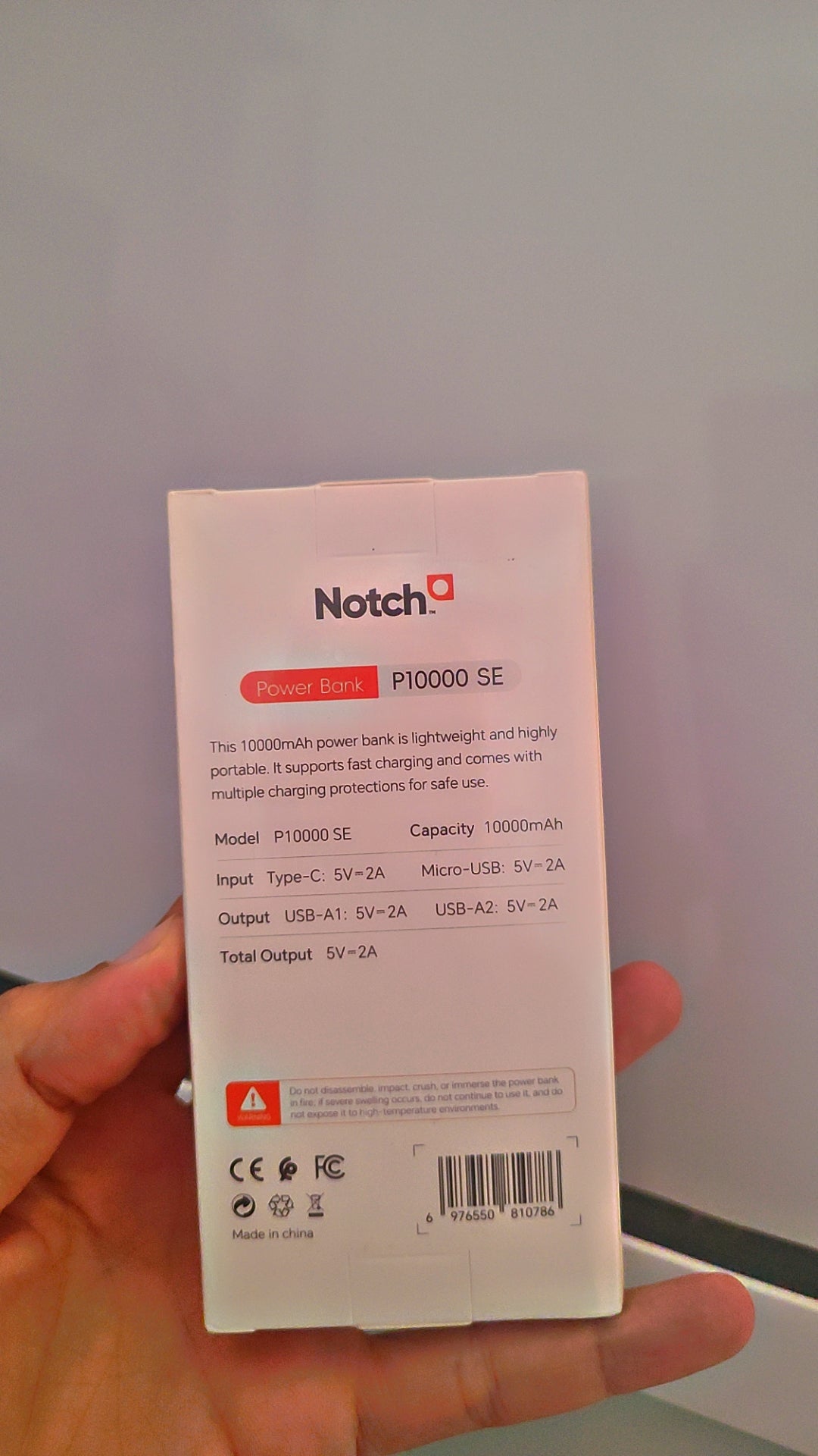 Power Bank Notch P10000 SE 10000mAh - Double Port USB-A 10W