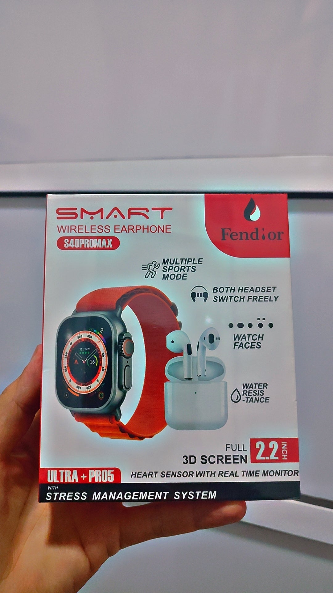 Pack Fendior S40 Promax Ultra + PRO5 Smartwatch 2.2 + Ecouteurs Sans Fil
