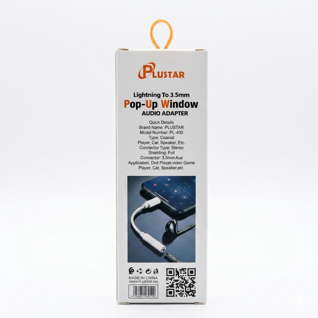 Adaptateur Plustar PL-400 Lightning vers 3.5mm Jack